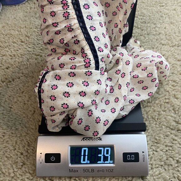 French Connection Womens Blouse Size 2 Modal Bell Sleeve Geometric Polka Dot Top - Picture 10 of 10